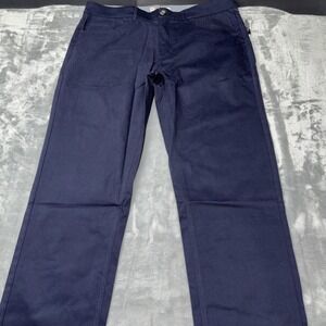 Oak & Rye Mens 36x34 Chino Pants Straight Leg Flat Front Stretch Navy Blue NWT